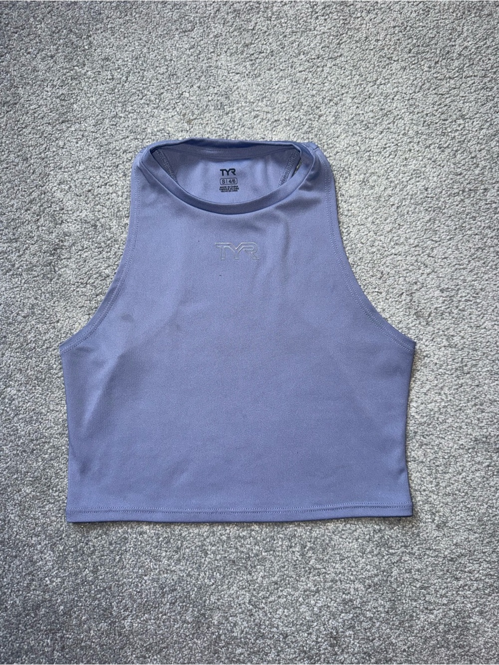TYR Lilac High-Neck Cropped Athletic Tank